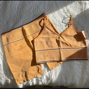 NWT - Free People Varsity Tipping Bra Short Set XS/S